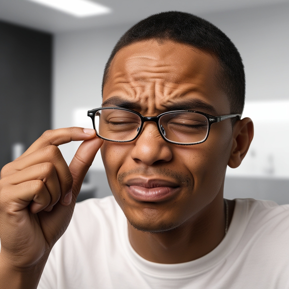 young man with headache